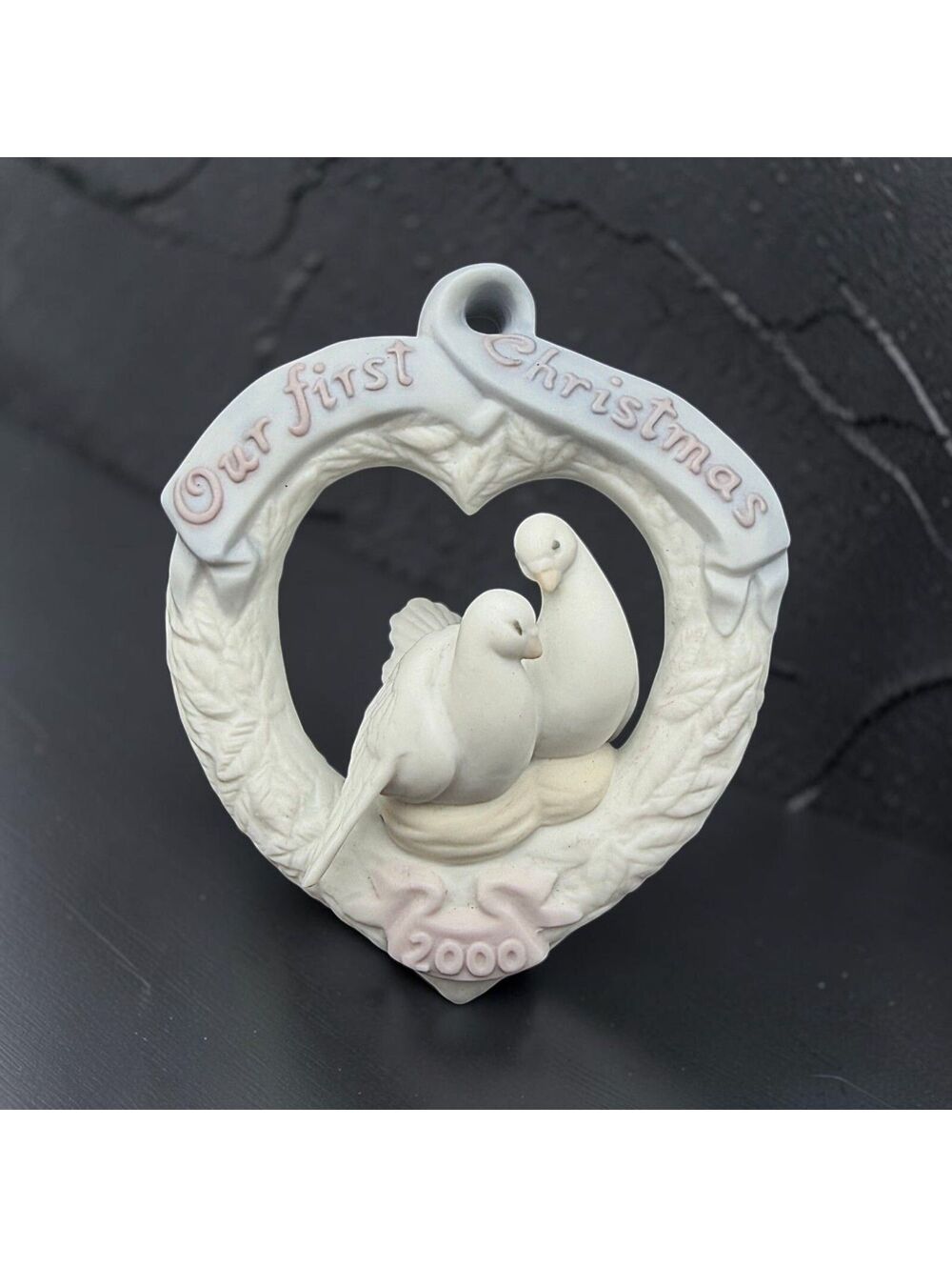 Vtg. Lladro Our First Christmas 2000 Dove Porcelain Ornament DAISA 1999 Spain